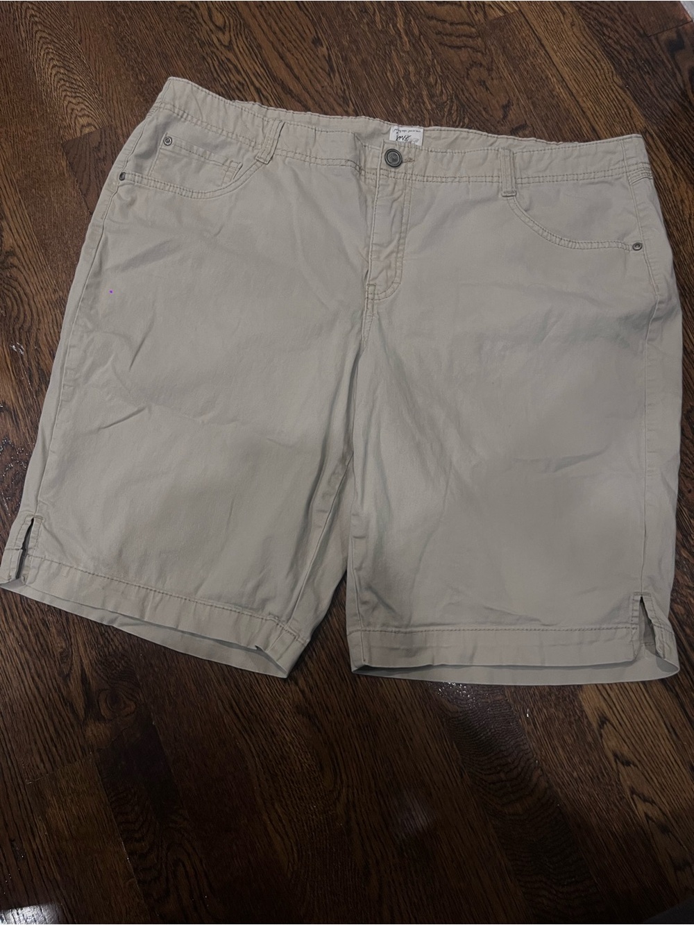 Just My Size Beige Cotton-Blend Casual Shorts